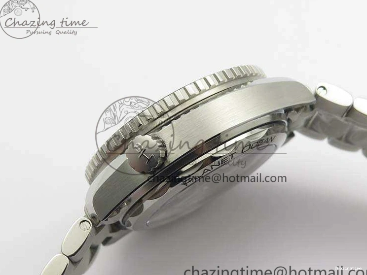 0511 Planet Ocean Master Chrono SS OM 1:1 Best Edition Black Dial On SS Bracelet A9900 V Fashionable 8113